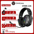 ONIKUMA Gt808 Three Modes with Mic E-Sports Wireless Gaming Headset RGB Lighting Supports Bluetooth