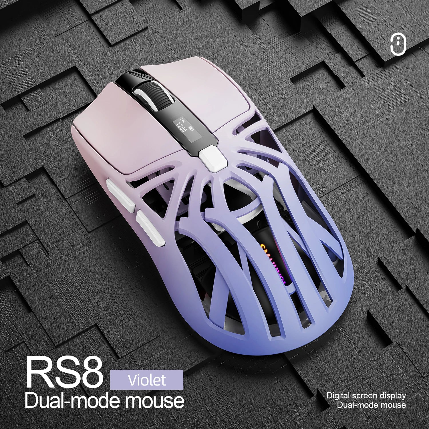 SMAILWOLF RS8 Bluetooth wireless 2.4g gaming mouse triple-mode lightweight e-sports gaming 10000DPI