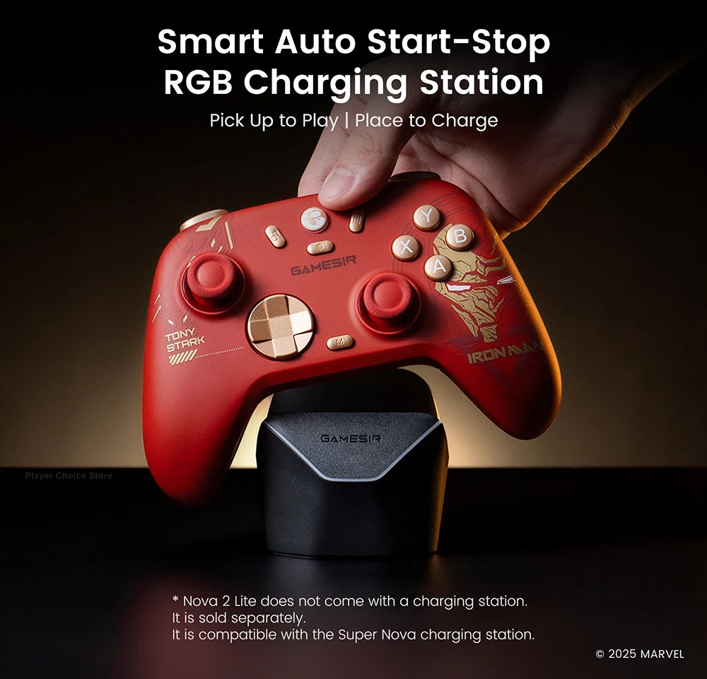 GAMESIR Nova 2 Lite Iron Man Edition Wireless controller | TMR Joysticks & Motion Control | Xbox, PS5, PS4, PC