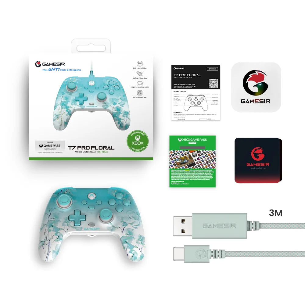 GAMESIR T7 Pro Floral Xbox Gamepad Hall Effect Game Controller for Xbox Series X, Xbox Series S, Xbox One X | S game console