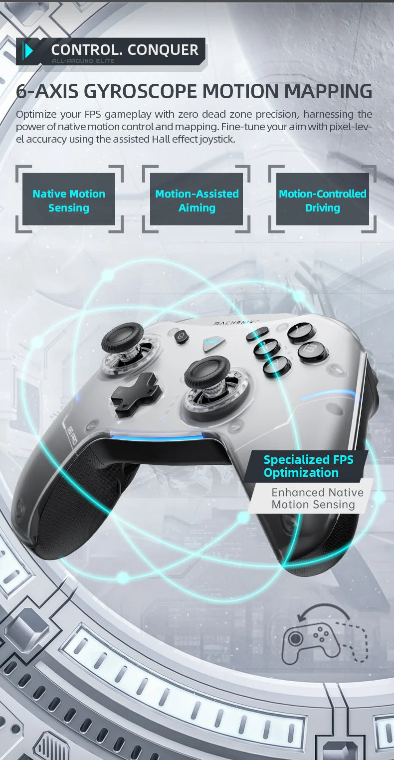 MACHENIKE G5 Pro Elite Wireless Controller — Hall Trigger & Mecha Buttons | PC, PS5, PS4, Xbox