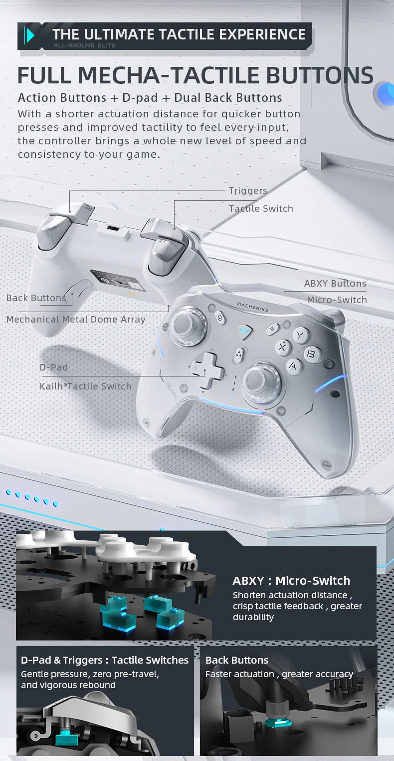 MACHENIKE G5 Pro Elite Wireless Controller — Hall Trigger & Mecha Buttons | PC, PS5, PS4, Xbox