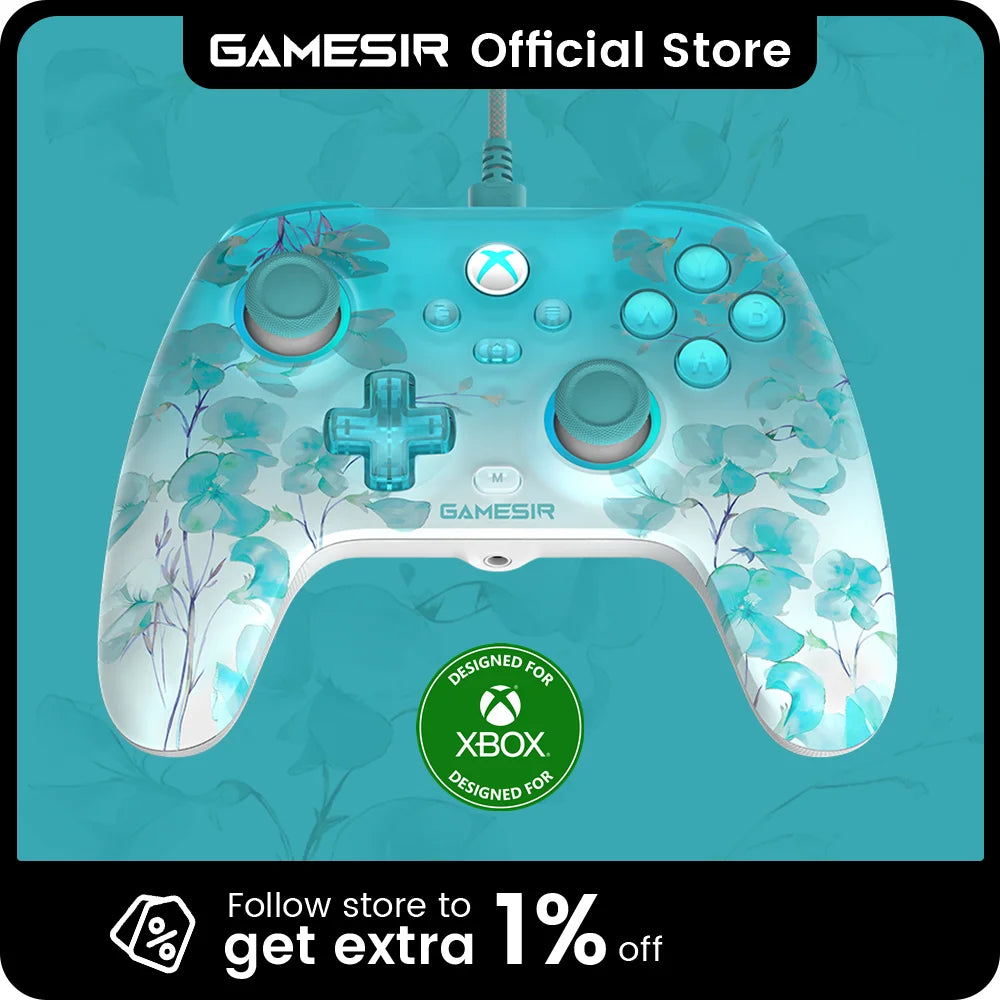GAMESIR T7 Pro Floral Xbox Gamepad Hall Effect Game Controller for Xbox Series X, Xbox Series S, Xbox One X | S game console