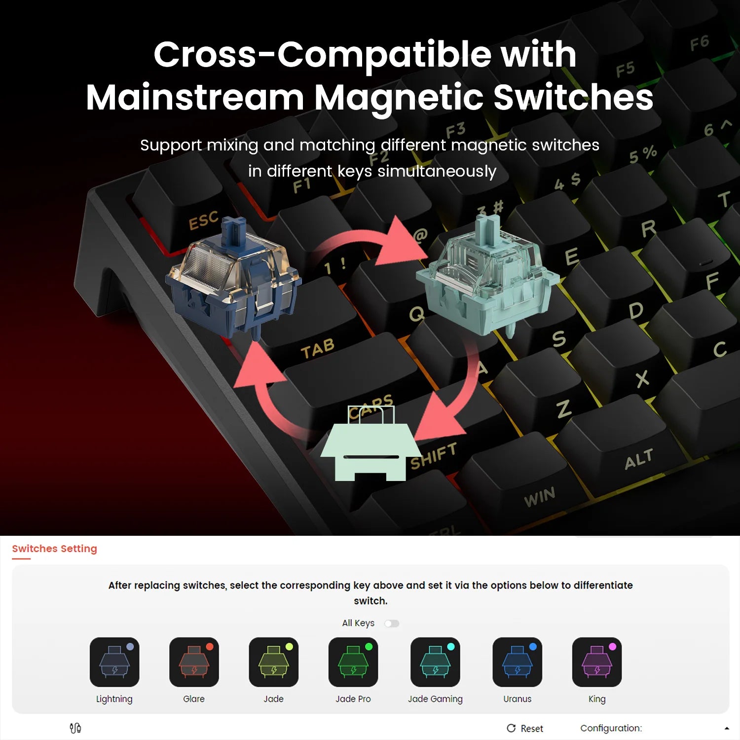 AKKO TAC75 HE Magnetic Switch Keyboard 75% Gaming Keyboards Rapid Trigger 0.005mm 8K RGB Lights for Esports players