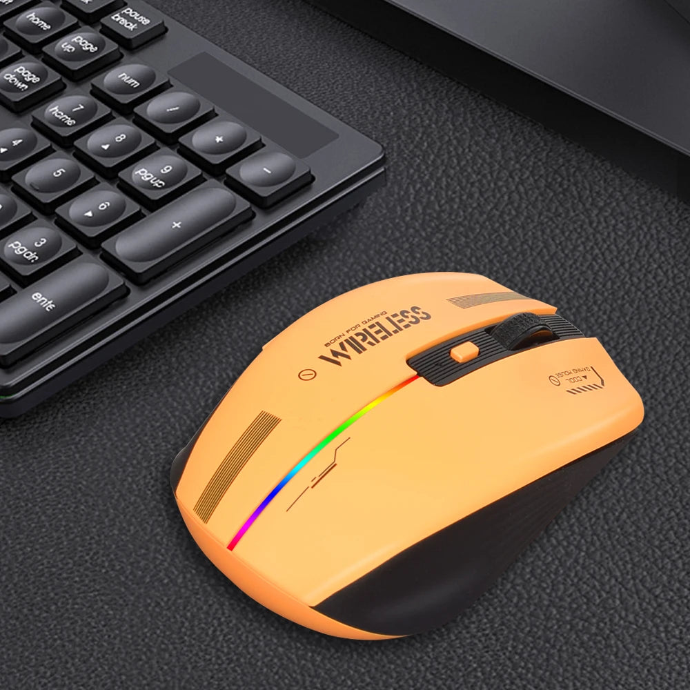 LT-T19 Ergonomic Rechargeable Gaming Mouse USB 2.4G Wireless RGB Light Desktop Gaming Mice