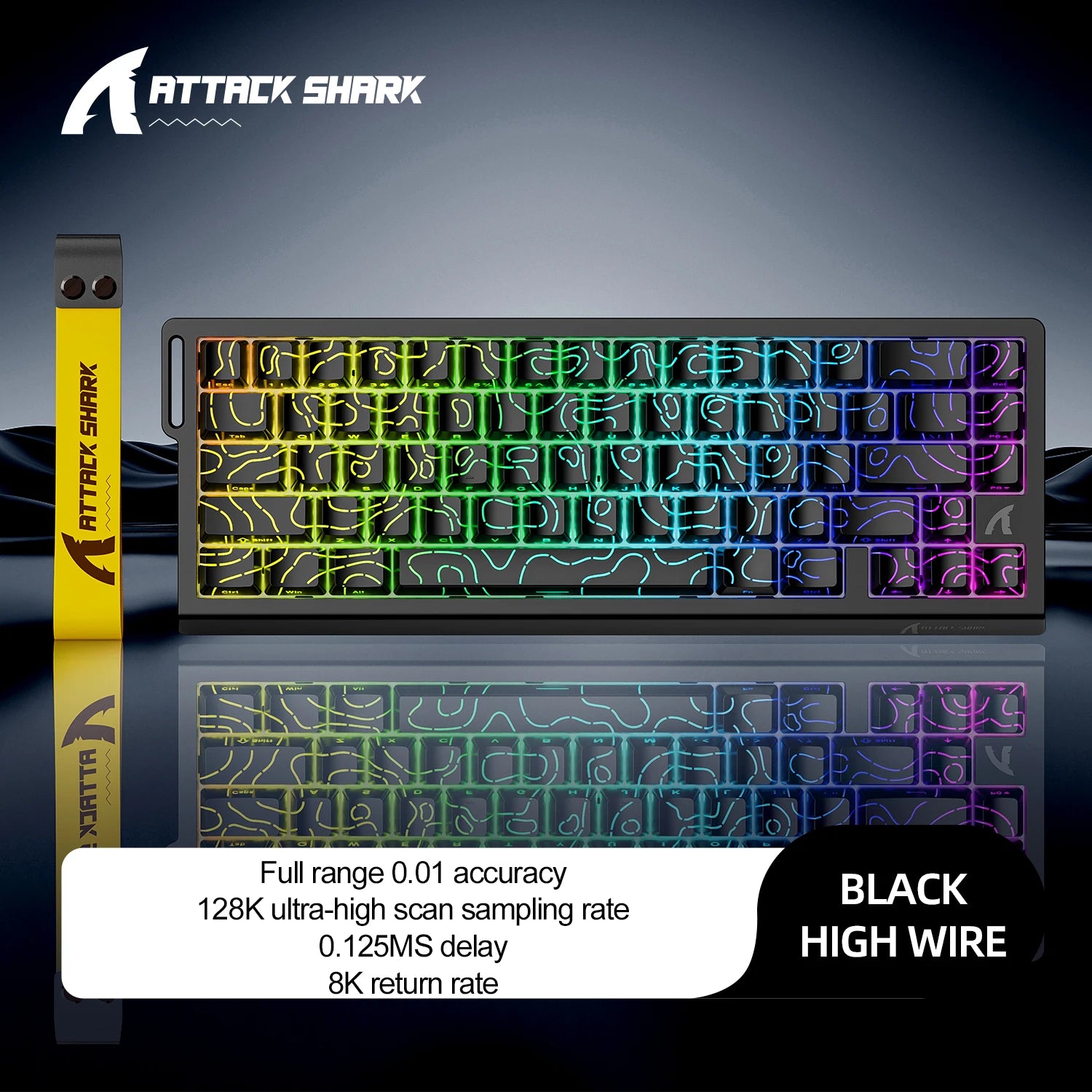 ATTACK SHARK X68HE Magnetic Keyboard Red Wired Mechanical for Gaming 0.01mm Rapid Trigger 8000Hz