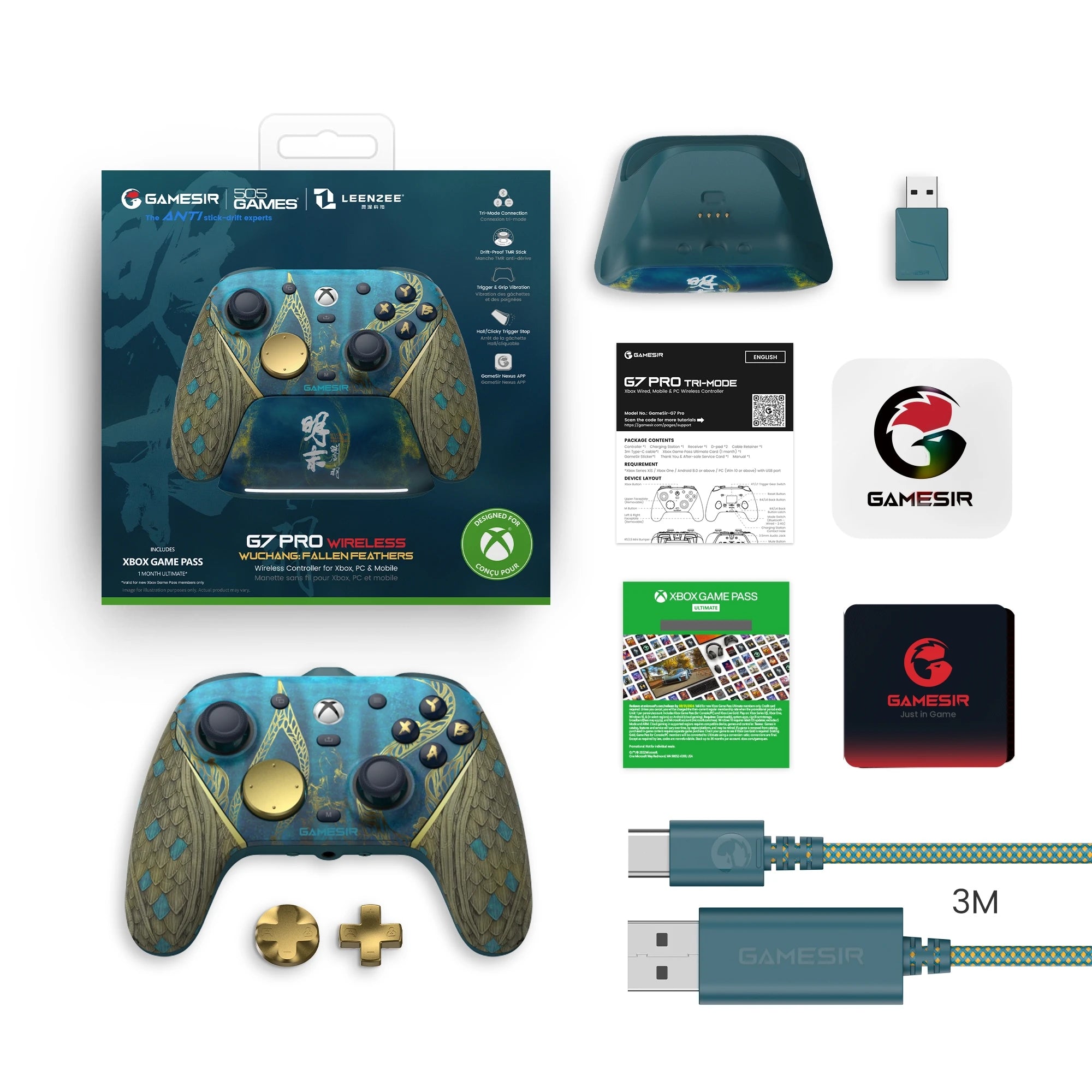 GAMESIR G7 Pro Wireless Controller — WUCHANG Edition | TMR Joysticks & Motion Control | Xbox, PS5, PS4, PC