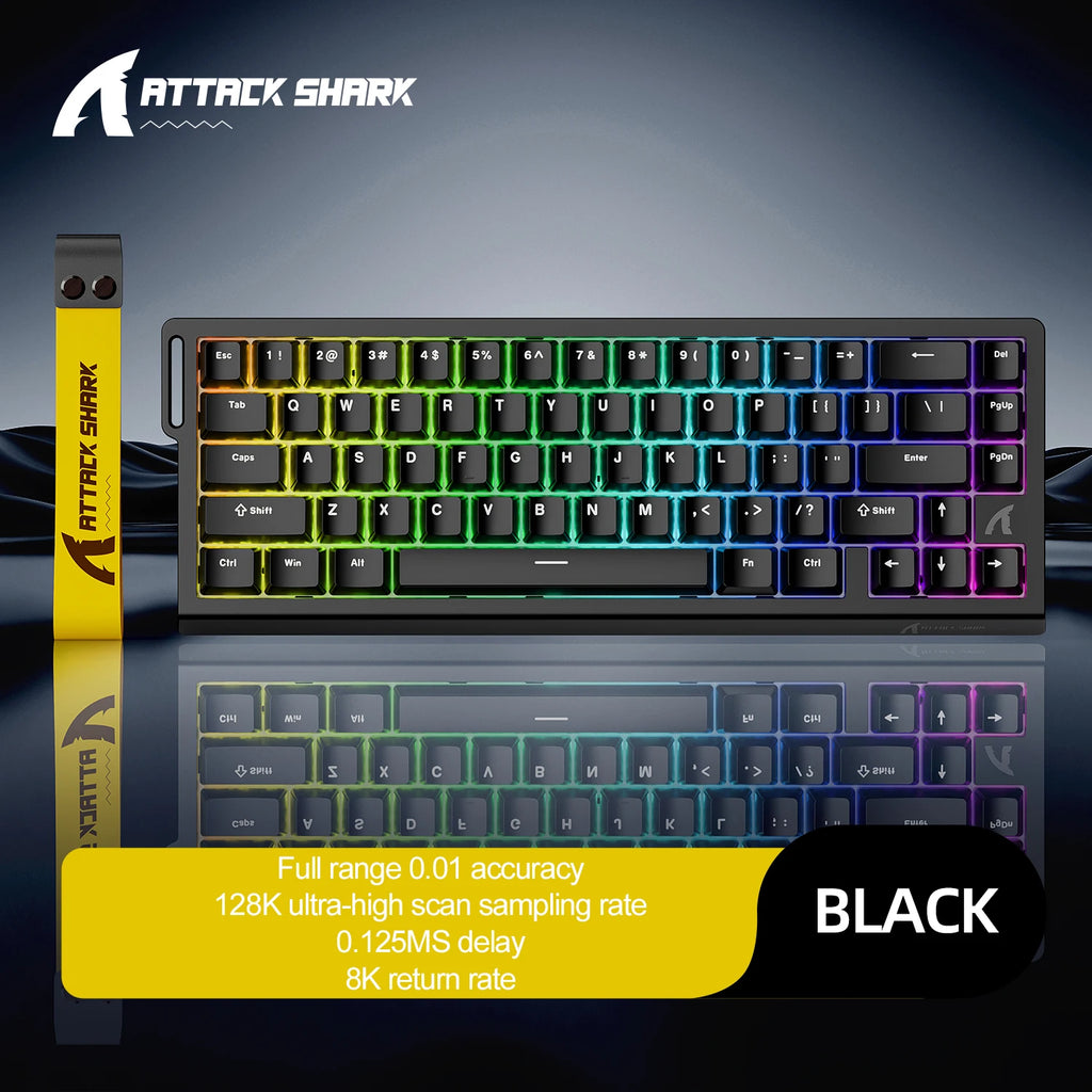 ATTACK SHARK X68HE Magnetic Keyboard Red Wired Mechanical for Gaming 0.01mm Rapid Trigger 8000Hz