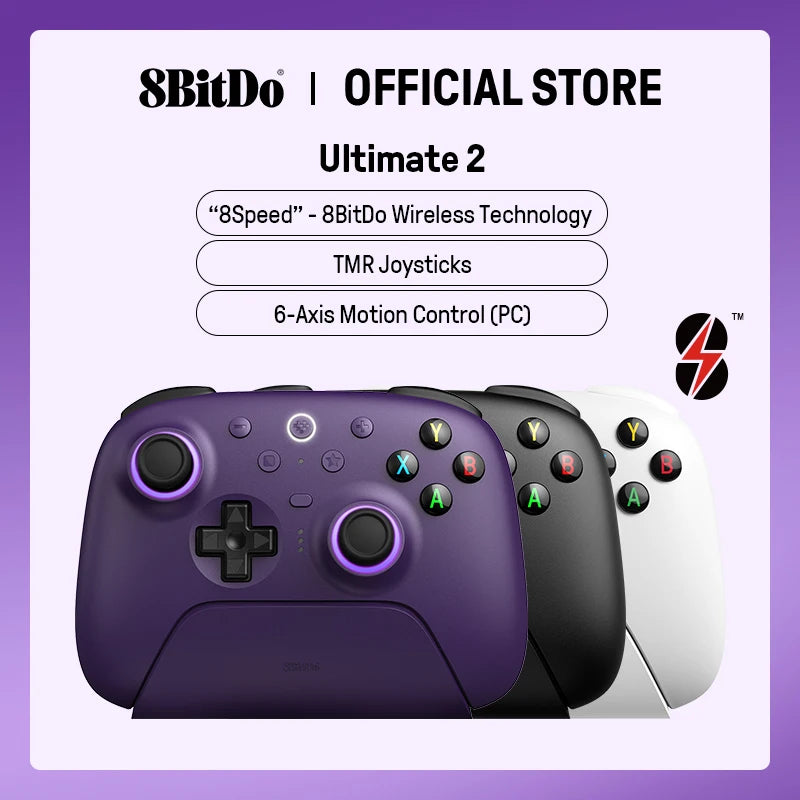 8BITDO Pro Wireless Controller — TMR & Hall Effect Joysticks | PC, Switch, PS4, PS5,Windows