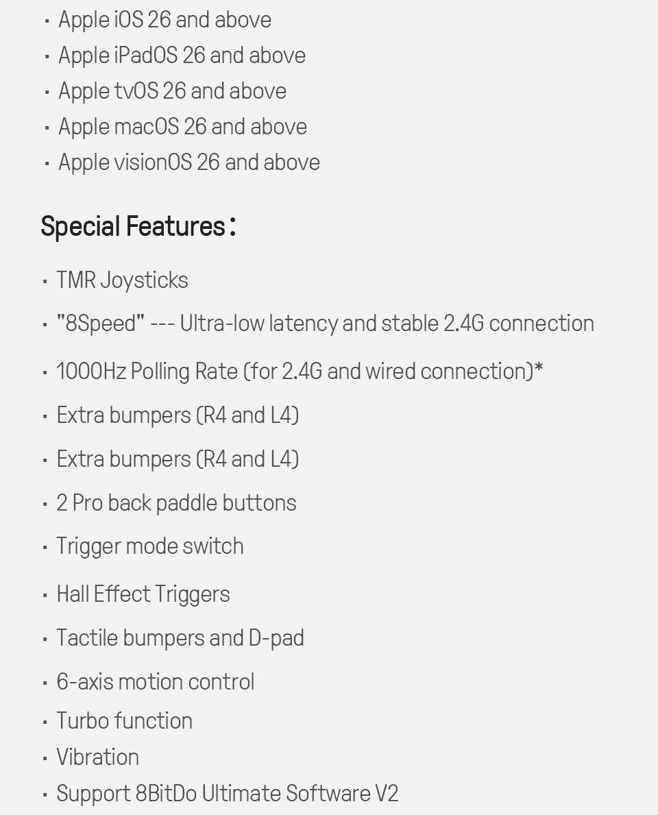8BITDO Pro Wireless Controller — TMR & Hall Effect Joysticks | PC, Switch, PS4, PS5,Windows