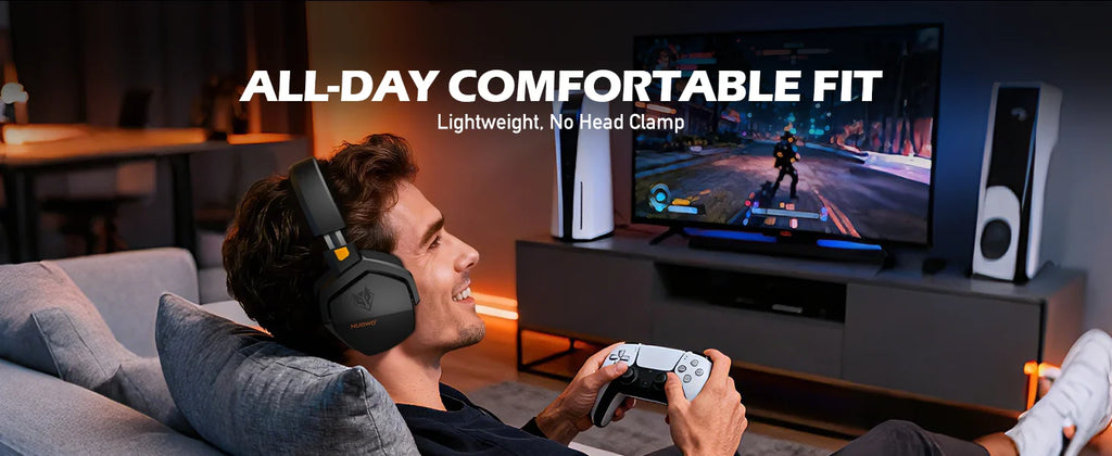 NUBWO G06 Dual Wireless Gaming Headphones 2.4GHz Bluetooth 5.3 with Microphone for PS5, PS4, PC, Mobile