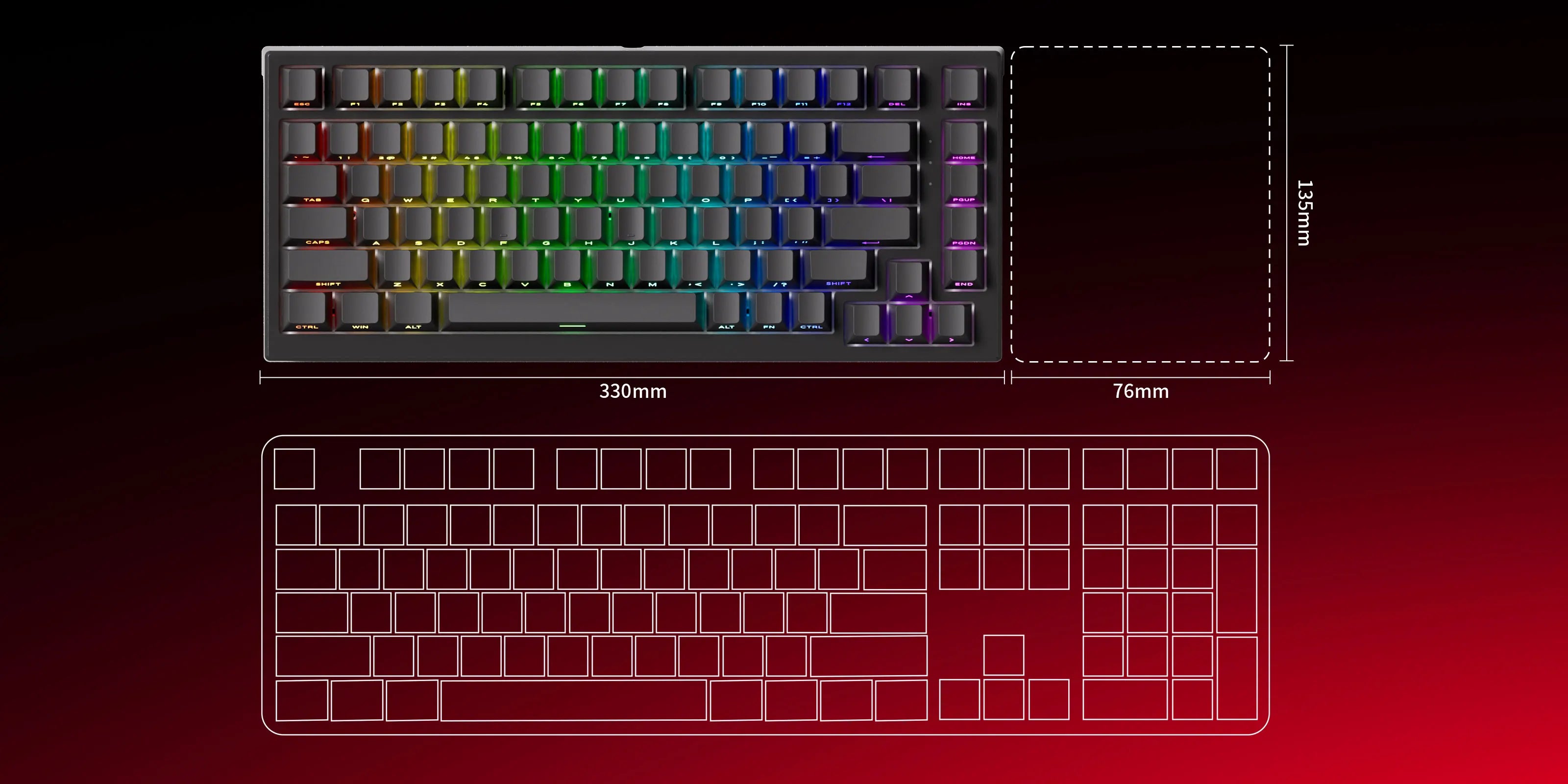 AKKO TAC75 HE Magnetic Switch Keyboard 75% Gaming Keyboards Rapid Trigger 0.005mm 8K RGB Lights for Esports players