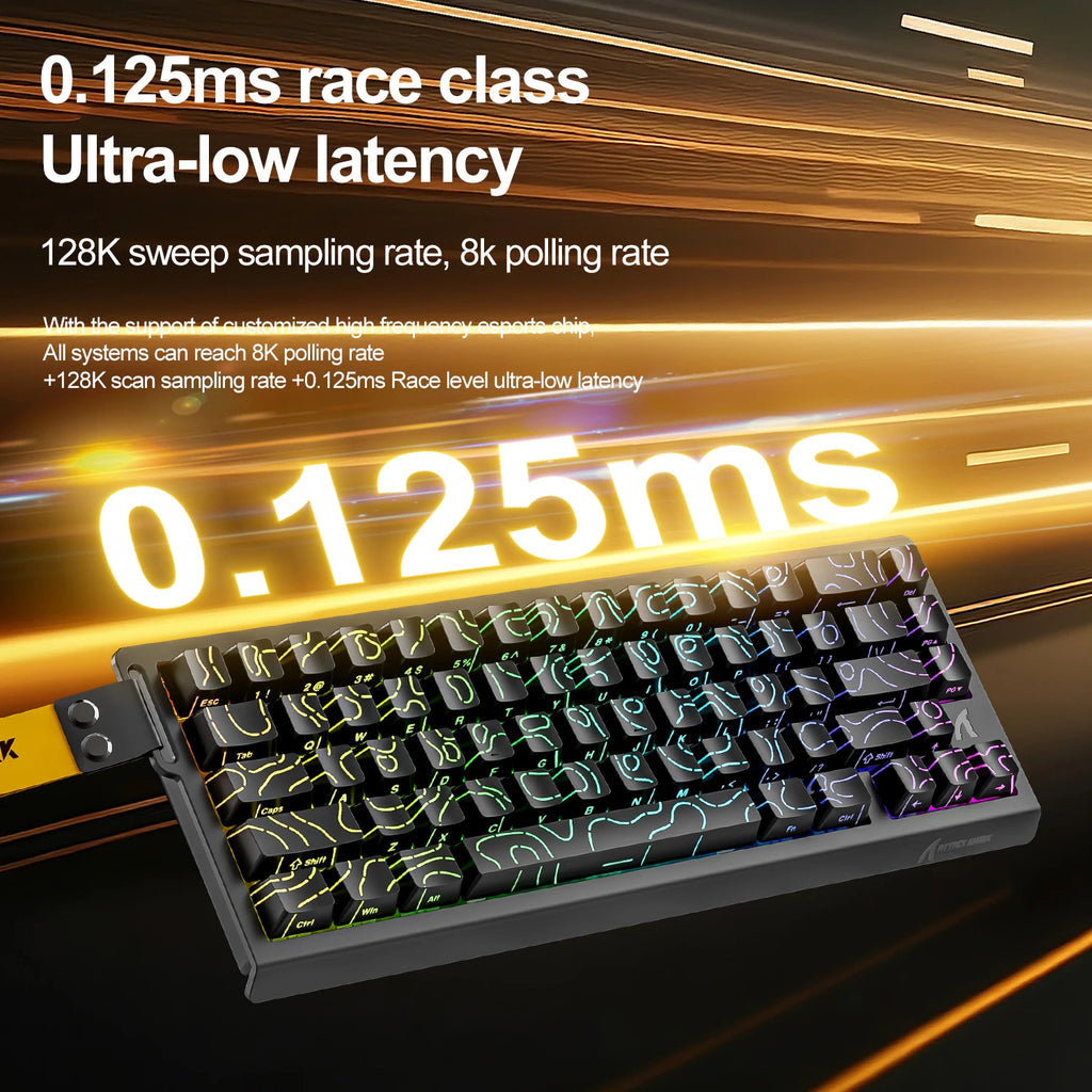 ATTACK SHARK X68HE Magnetic Keyboard Red Wired Mechanical for Gaming 0.01mm Rapid Trigger 8000Hz