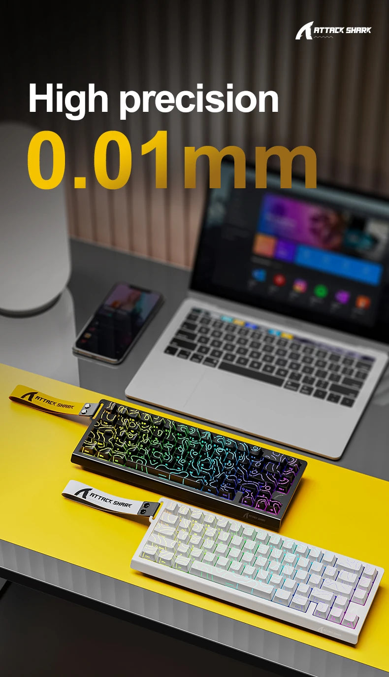 ATTACK SHARK X68HE Magnetic Keyboard Red Wired Mechanical for Gaming 0.01mm Rapid Trigger 8000Hz