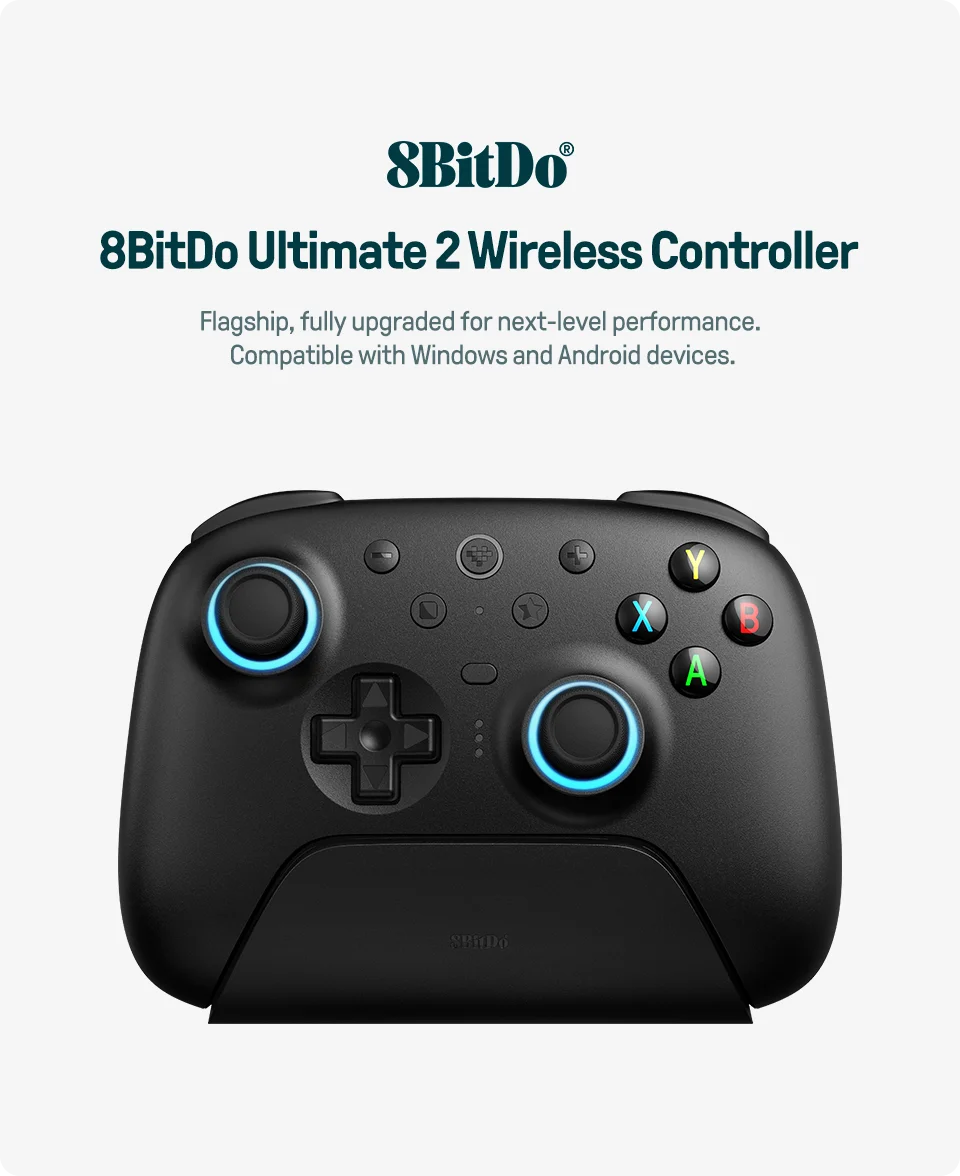 8BITDO Pro Wireless Controller — TMR & Hall Effect Joysticks | PC, Switch, PS4, PS5,Windows