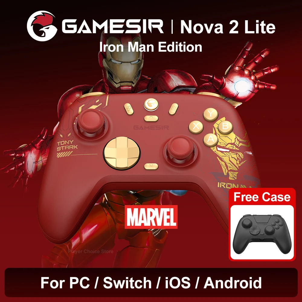 GAMESIR Nova 2 Lite Iron Man Edition Wireless controller | TMR Joysticks & Motion Control | Xbox, PS5, PS4, PC
