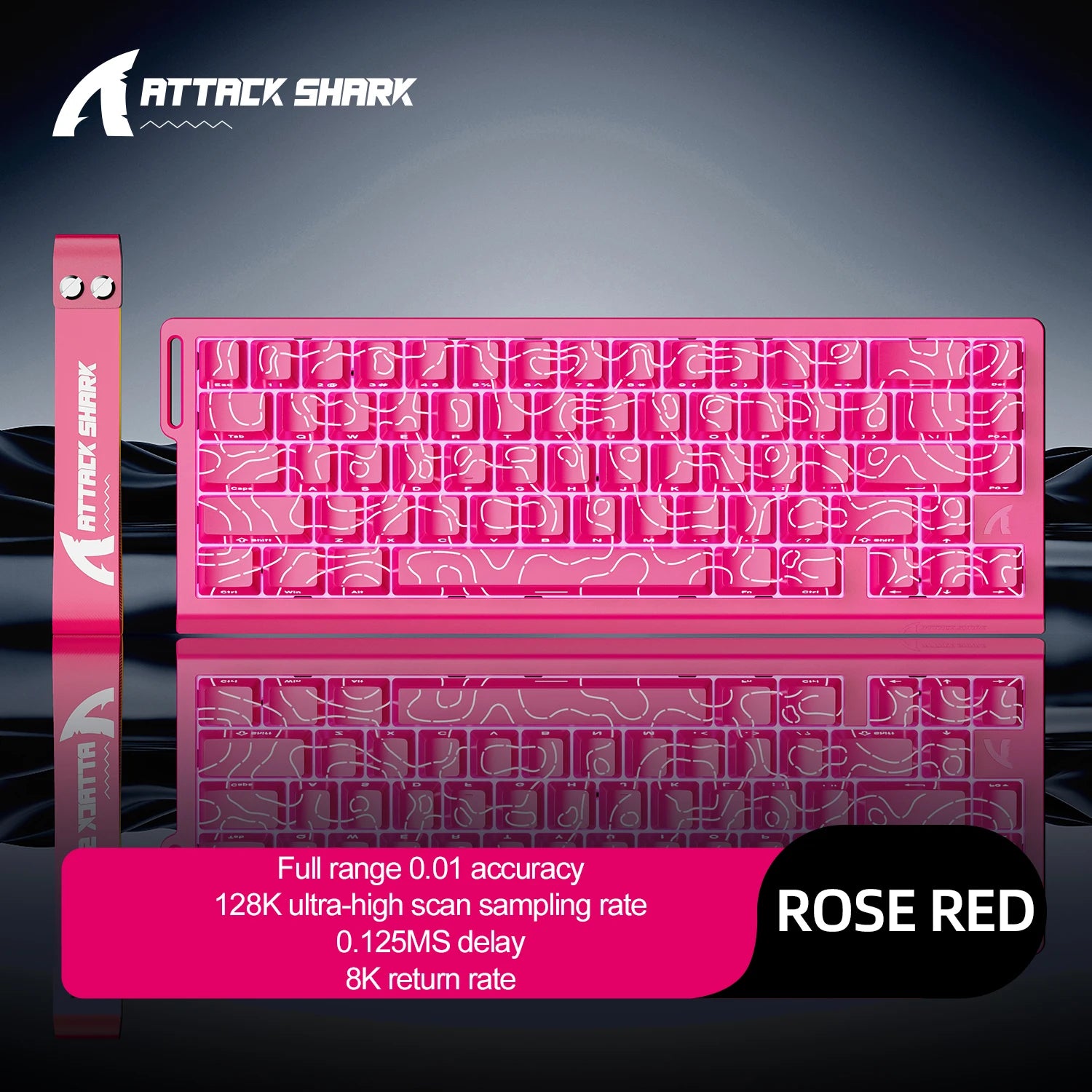 ATTACK SHARK X68HE Magnetic Keyboard Red Wired Mechanical for Gaming 0.01mm Rapid Trigger 8000Hz