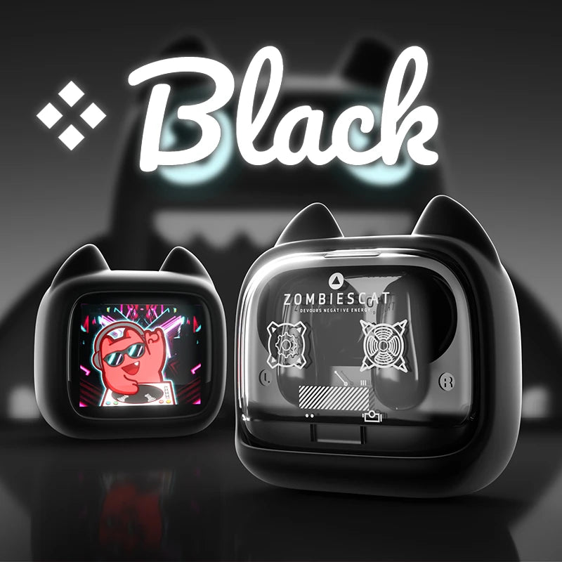 Zombies Cat B19 — Retro Touch Screen TWS Earbuds with HiFi Sound & BT 6.0
