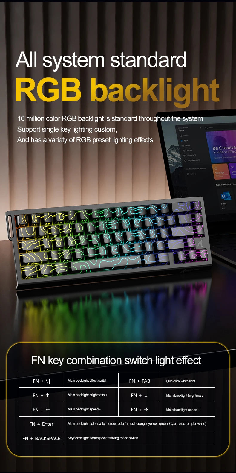 ATTACK SHARK X68HE Magnetic Keyboard Red Wired Mechanical for Gaming 0.01mm Rapid Trigger 8000Hz