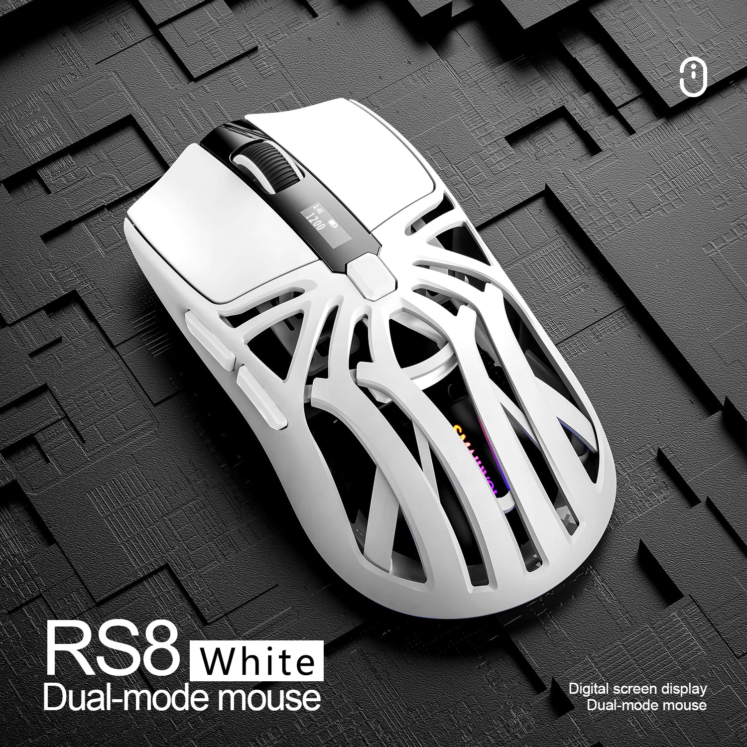 SMAILWOLF RS8 Bluetooth wireless 2.4g gaming mouse triple-mode lightweight e-sports gaming 10000DPI