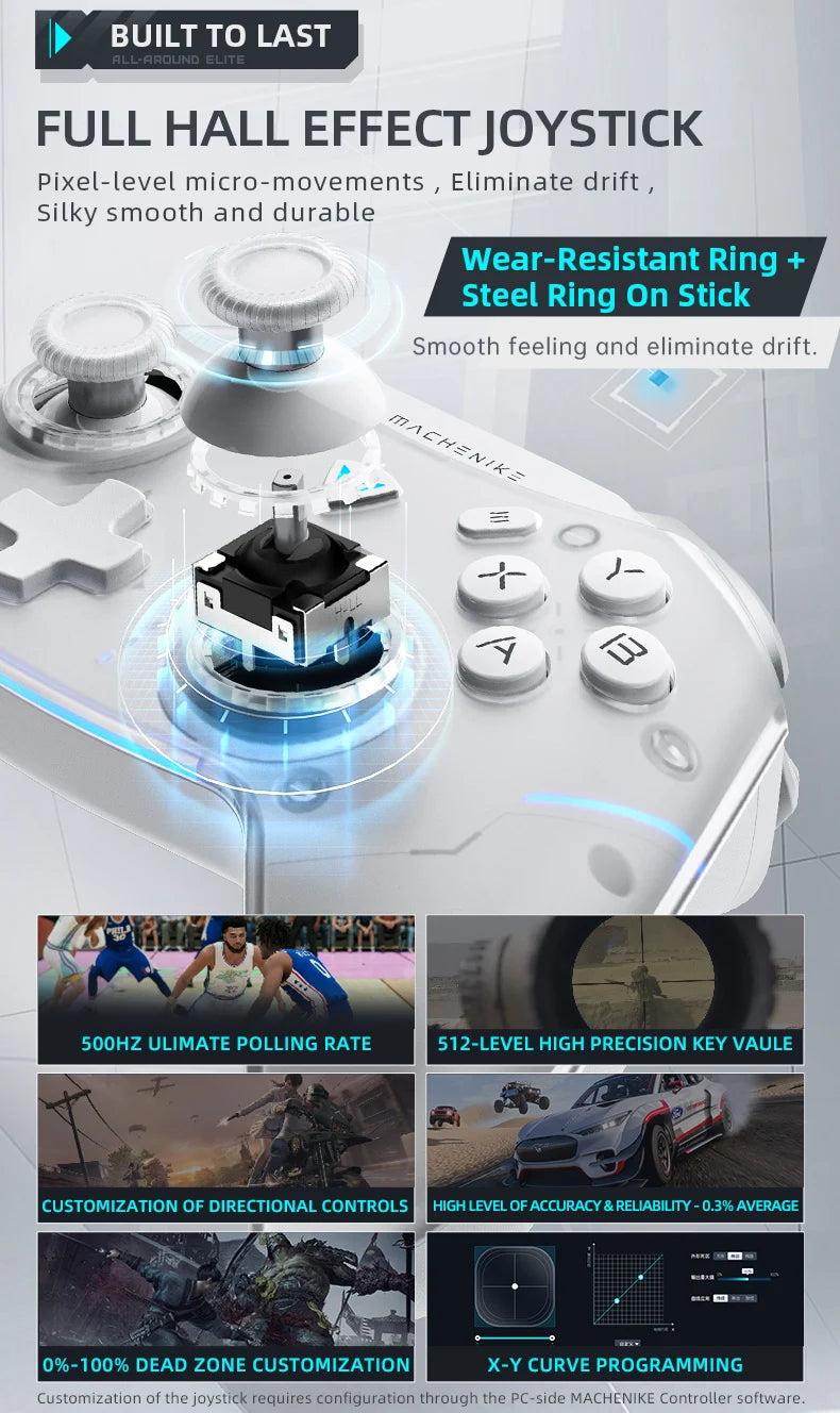 MACHENIKE G5 Pro Elite Wireless Controller — Hall Trigger & Mecha Buttons | PC, PS5, PS4, Xbox