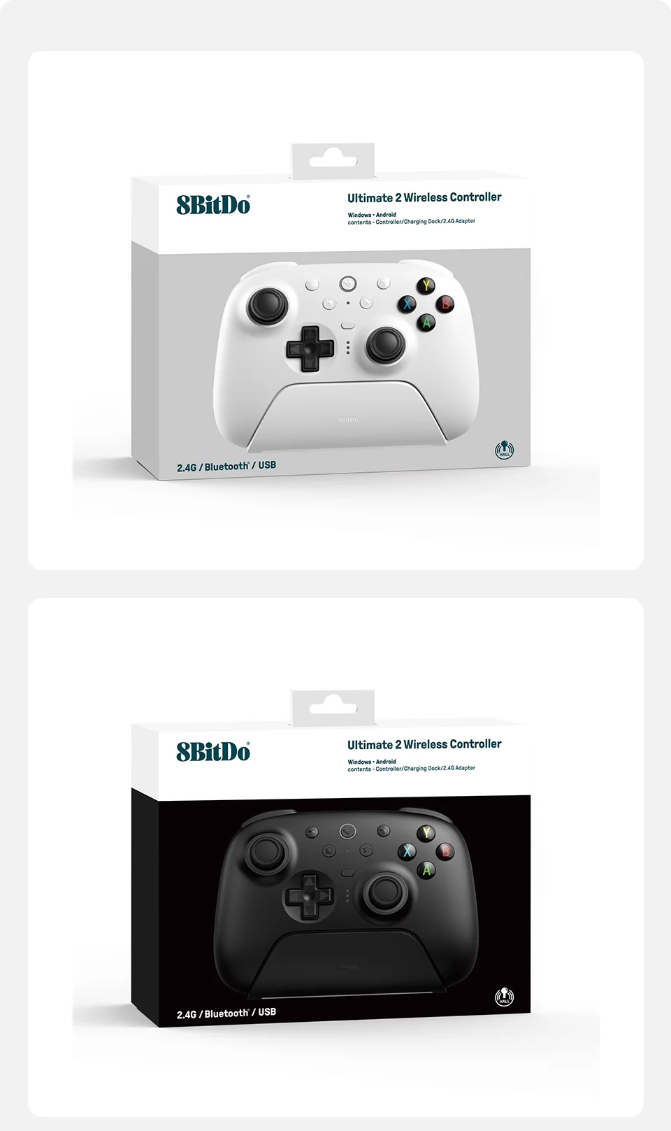 8BITDO Pro Wireless Controller — TMR & Hall Effect Joysticks | PC, Switch, PS4, PS5,Windows
