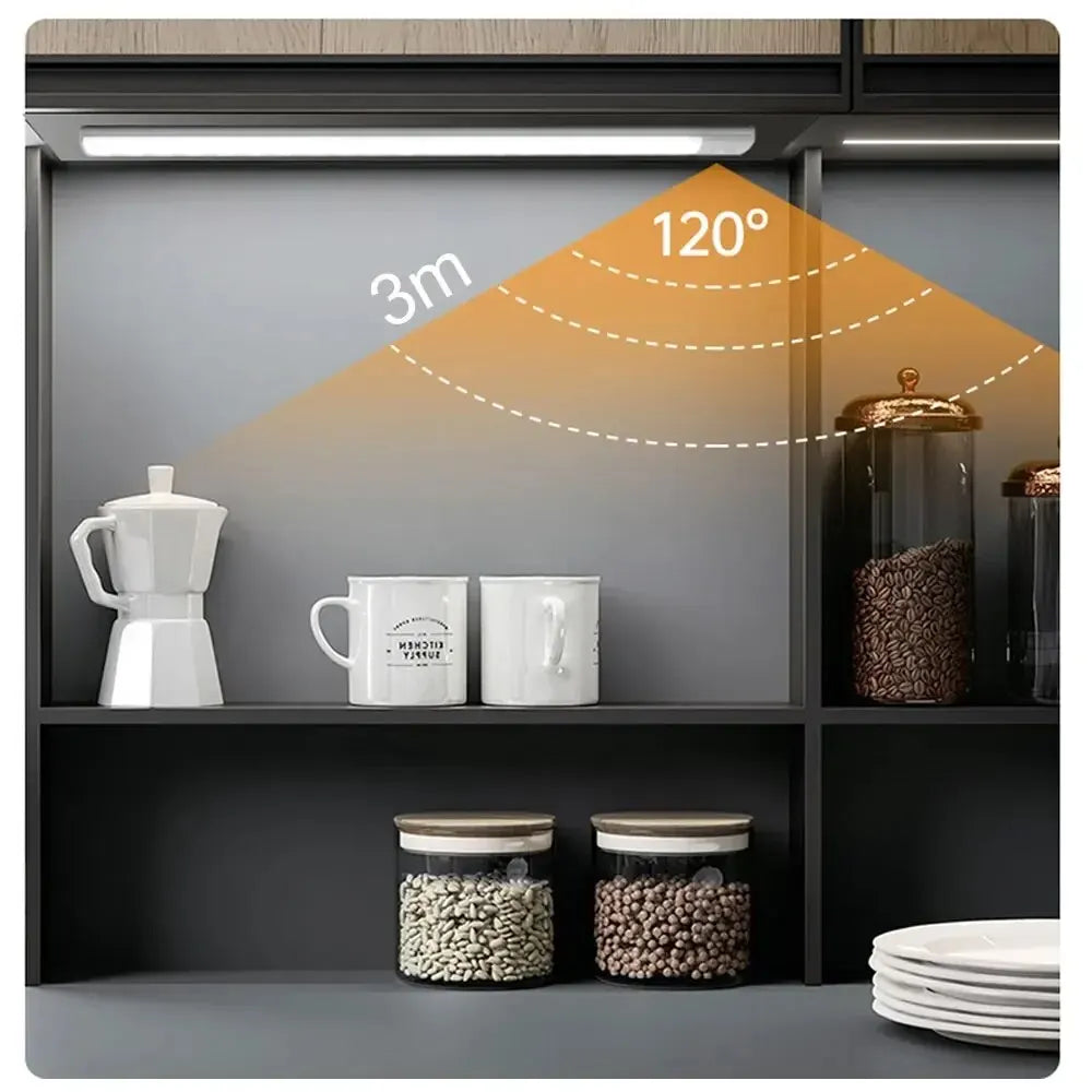 LED Cabinet Light USB Type-C Rechargeable Motion Sensor Led Lamp for Kitchen Wardrobe Cabinet Lighting