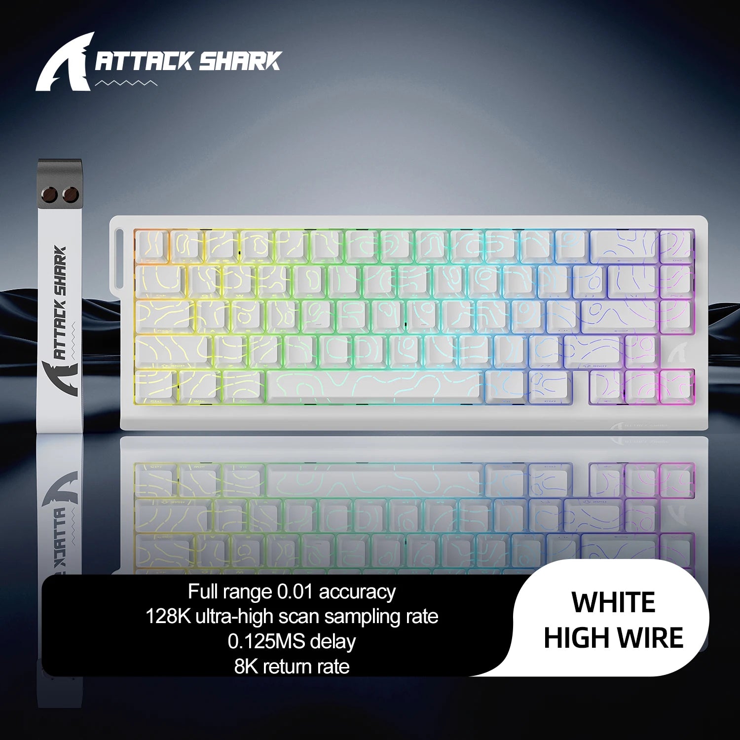 ATTACK SHARK X68HE Magnetic Keyboard Red Wired Mechanical for Gaming 0.01mm Rapid Trigger 8000Hz
