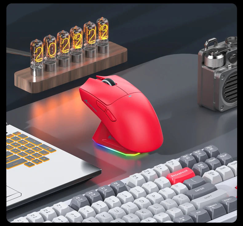 ATTACK SHARK X11 Wireless Mouse,Bluetooth/2.4G/wired Tri-Mode Mouse With RGB Magnetic charging dock for Non Stop Gaming