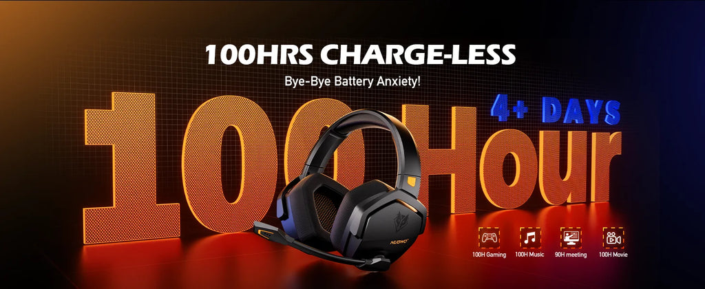 NUBWO G06 Dual Wireless Gaming Headphones 2.4GHz Bluetooth 5.3 with Microphone for PS5, PS4, PC, Mobile