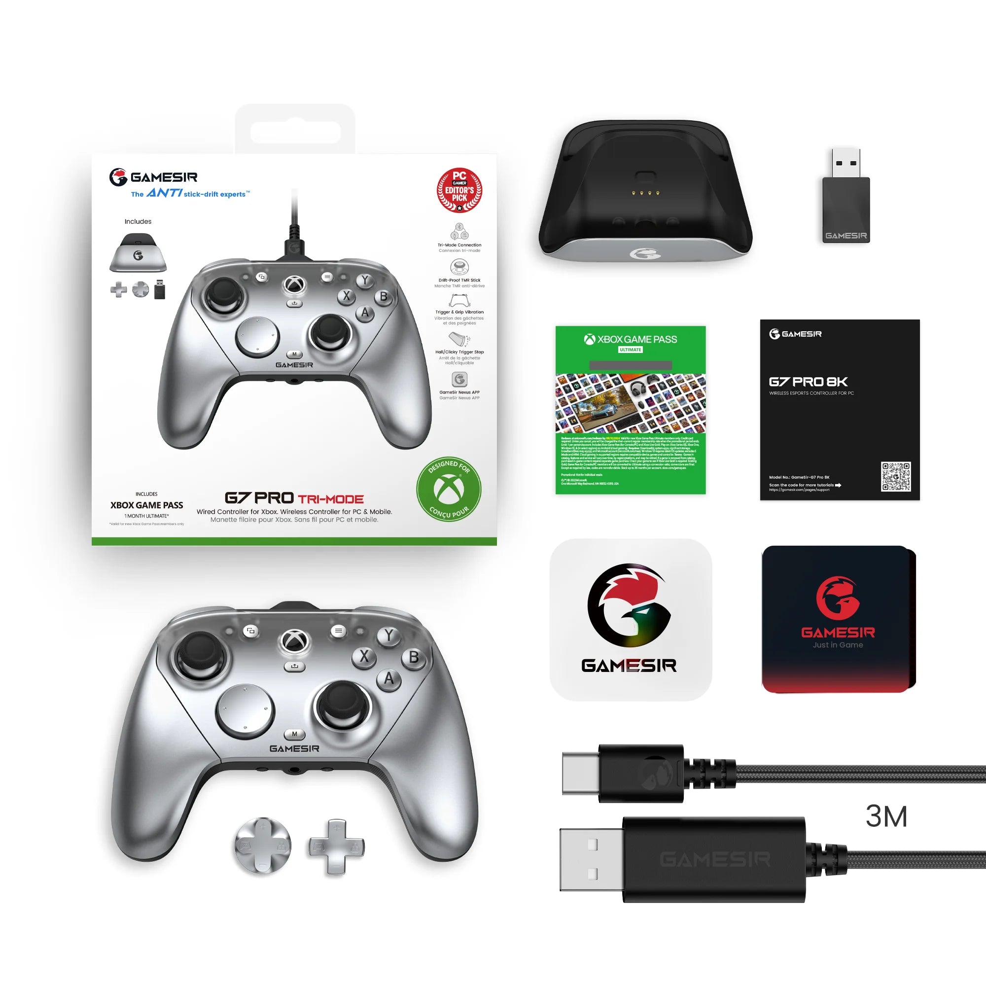GAMESIR G7 Pro Xbox Controller for Xbox Series X|S, Xbox One X|S, Steam, PC, Android Phone - Hall Effect, Charging Dock, Gyro