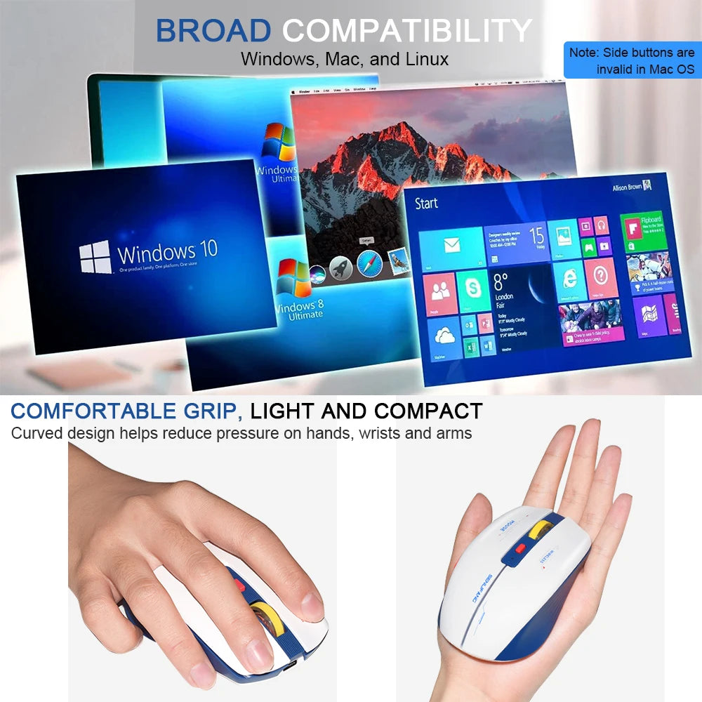 LT-T19 Ergonomic Rechargeable Gaming Mouse USB 2.4G Wireless RGB Light Desktop Gaming Mice
