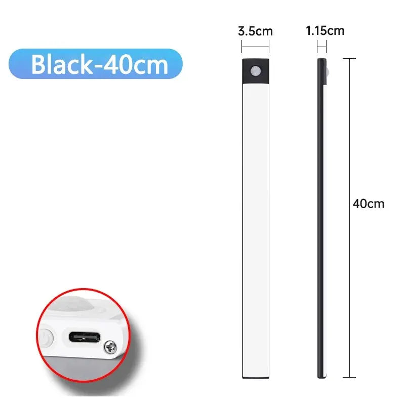 LED Cabinet Light USB Type-C Rechargeable Motion Sensor Led Lamp for Kitchen Wardrobe Cabinet Lighting