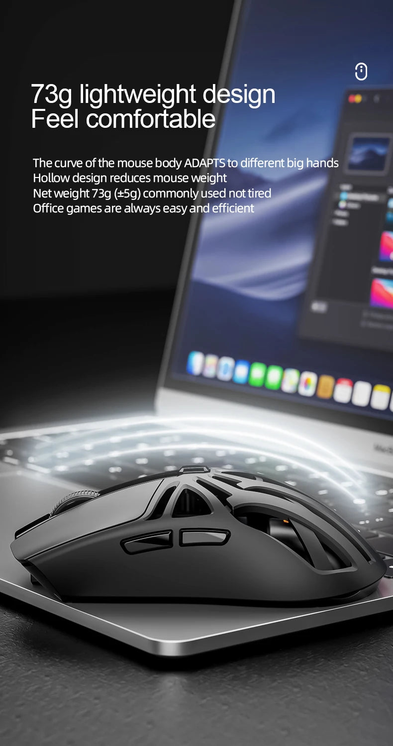 SMAILWOLF RS8 Bluetooth wireless 2.4g gaming mouse triple-mode lightweight e-sports gaming 10000DPI