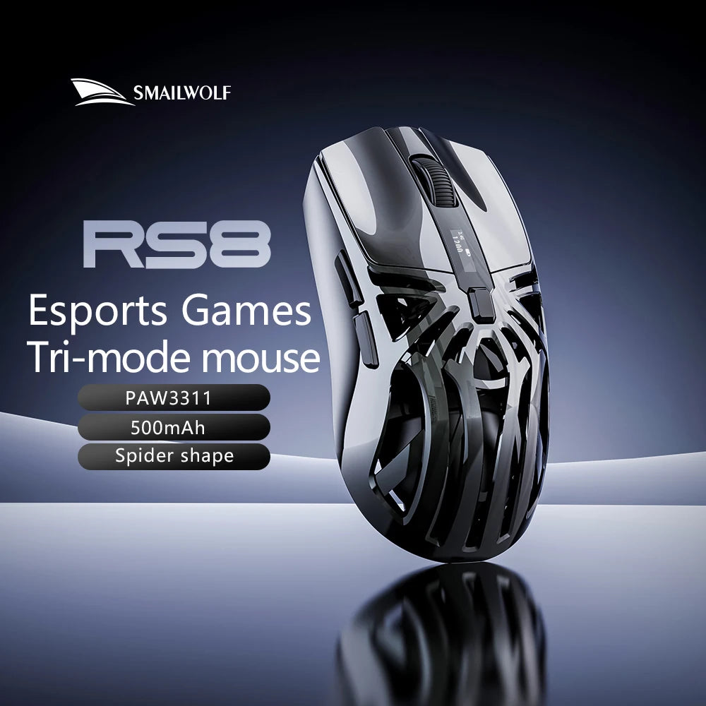 SMAILWOLF RS8 Bluetooth wireless 2.4g gaming mouse triple-mode lightweight e-sports gaming 10000DPI