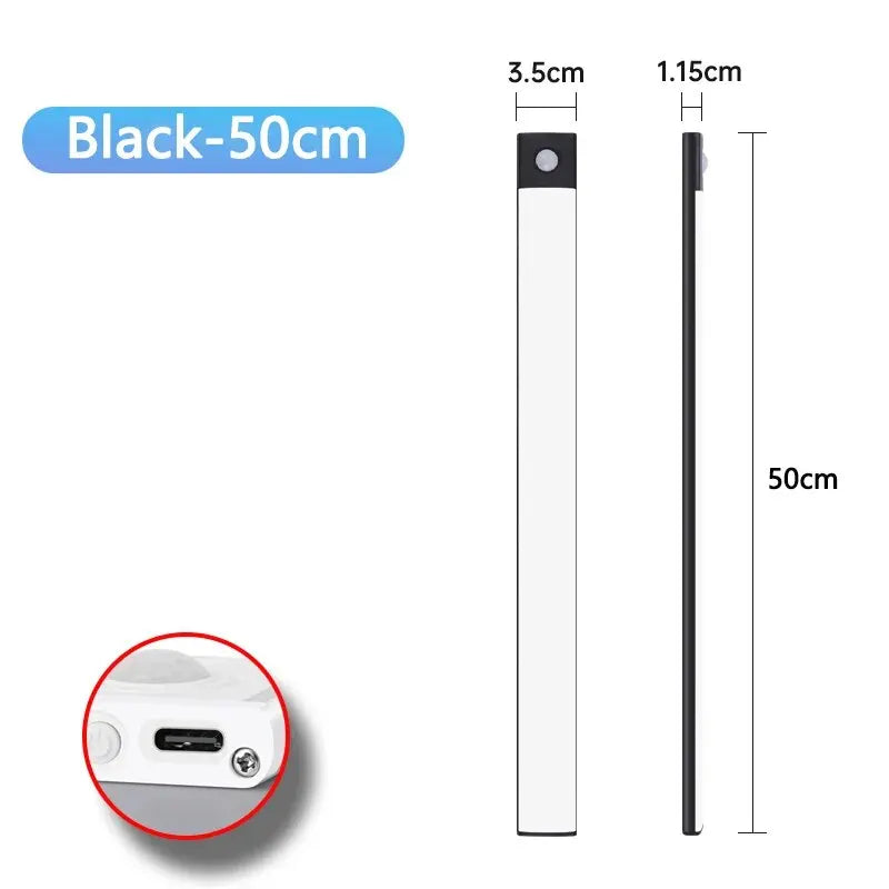 LED Cabinet Light USB Type-C Rechargeable Motion Sensor Led Lamp for Kitchen Wardrobe Cabinet Lighting