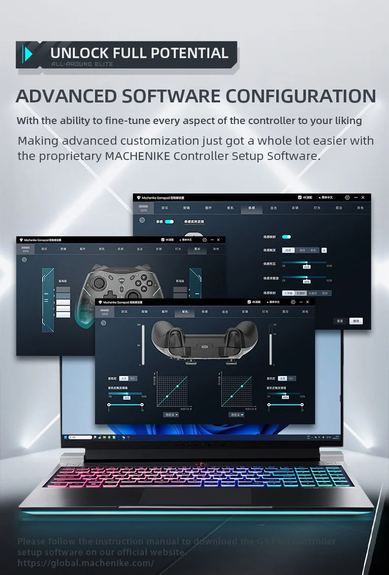 MACHENIKE G5 Pro Elite Wireless Controller — Hall Trigger & Mecha Buttons | PC, PS5, PS4, Xbox