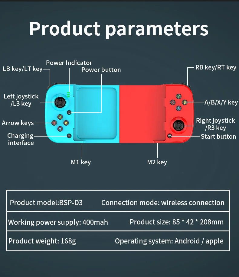 COSMIC-BYTE D3 Mobile Gaming Controller — Expandable Gamepad | Android, iOS
